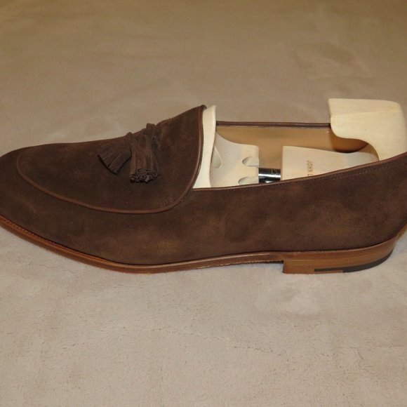 John Lobb Edmond 260784 Brown Suede Tassel Loafer 12 E NWB $1700 Shoe Trees main image 6